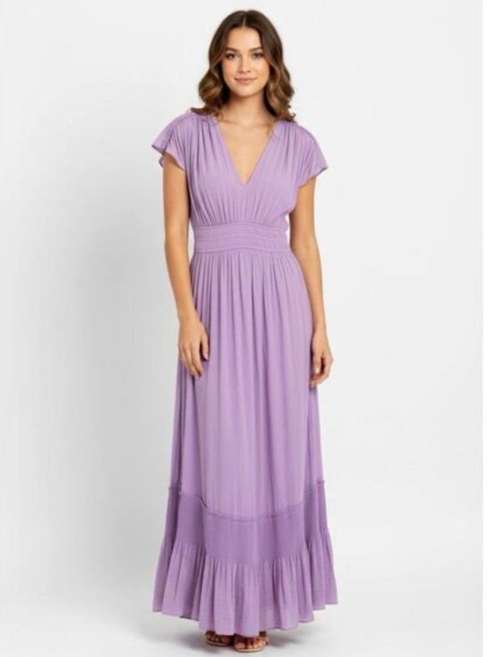 Ramy Brook Lilac Cymone V-Neck Maxi Dress